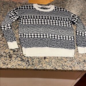 Loft navy  and White Patterned Sweater